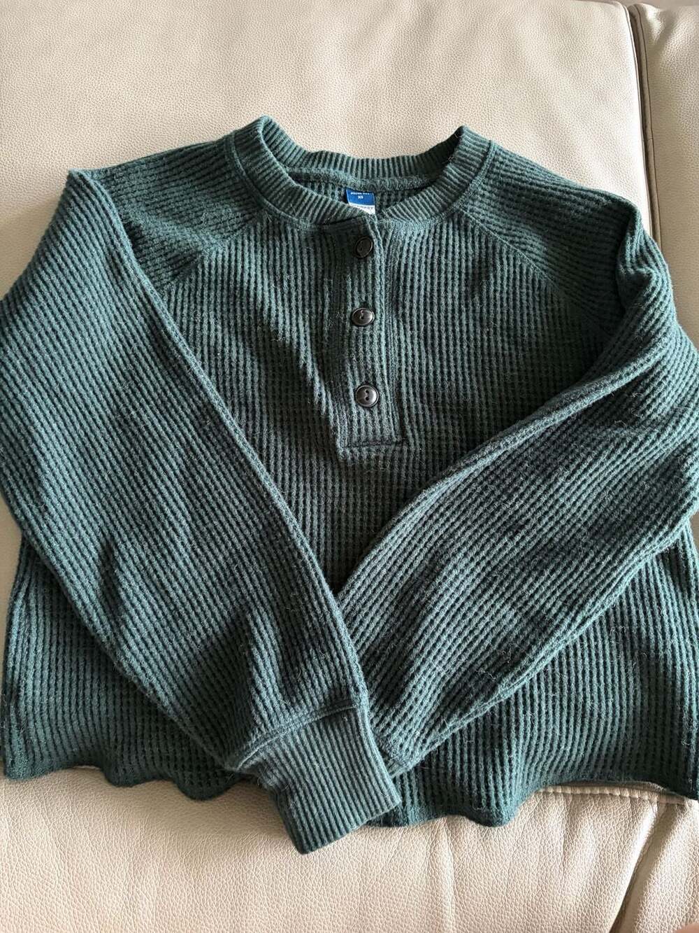 Old Navy Plush Tee Waffle Knit Henley Top